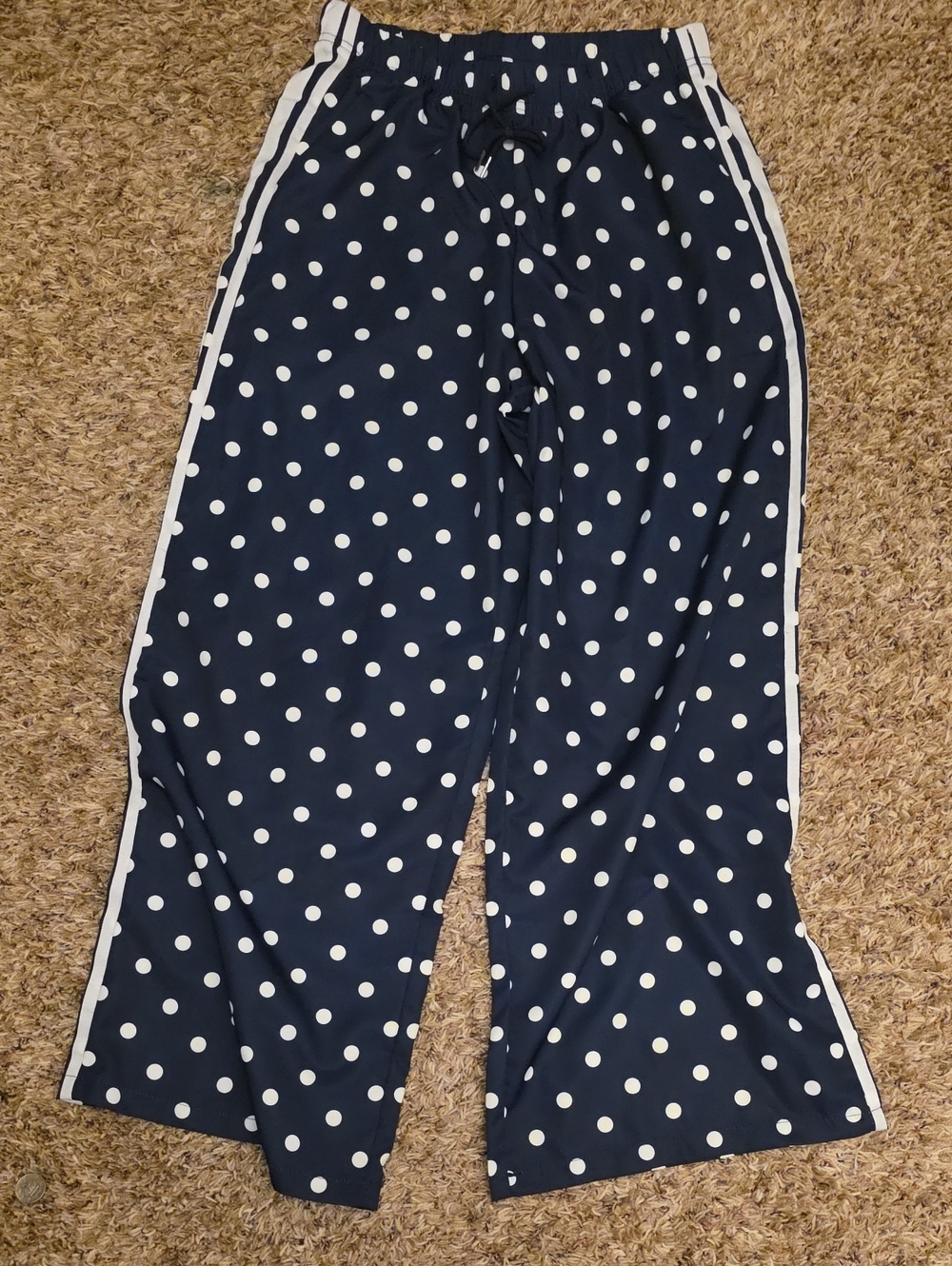 Women's Navy Blue Polka Dot Track Pants